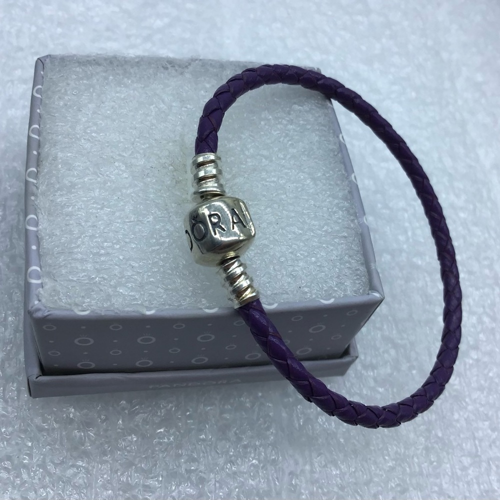 Pandora, “ Single 17CM/6.69 Inches Purple Braided Leather Bracelet